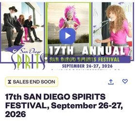 2 Tickets to San Diego Spirits Festival