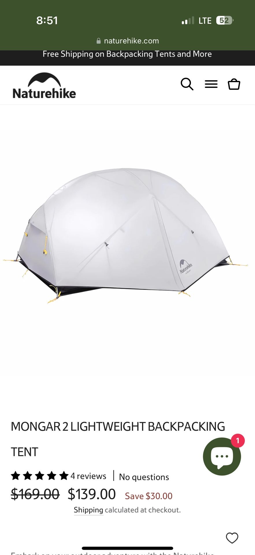 Naturehike Mongar 2 Tent