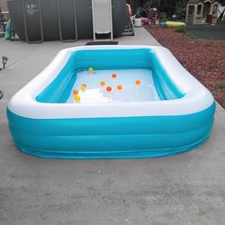 Swimming Pool Kids Large Two Tiers Hold Air 6' Wide X 9 1/2' Long X 16" Tall