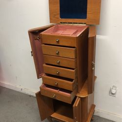 19”wx14”dx46”h Solid wood good condition jewelry box