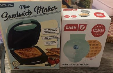 Nostalgia Mini Sandwich Maker & Dash Mini Waffle Maker