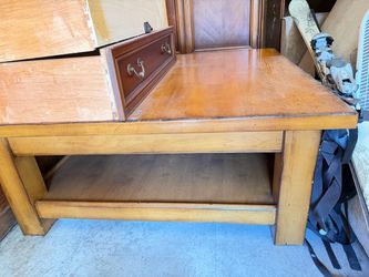 Wood coffee table