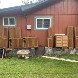 Wood Kitchen Cabinet Set