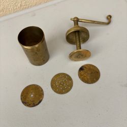 Vintage Tamboli Solid Brass Kitchen Press Sev Sancha Murukku Maker Discs India
