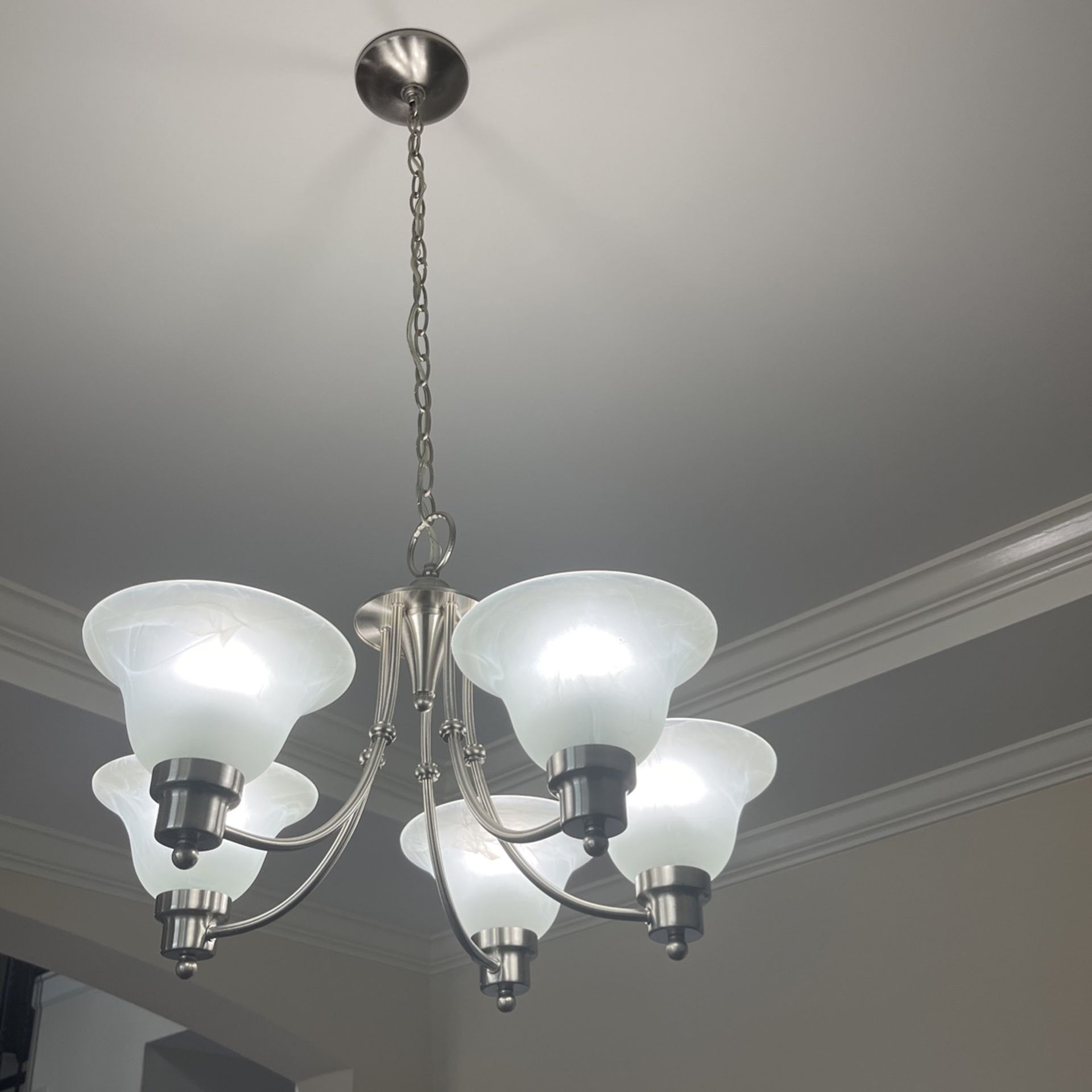 5 Light Chandelier Brushed Nickel