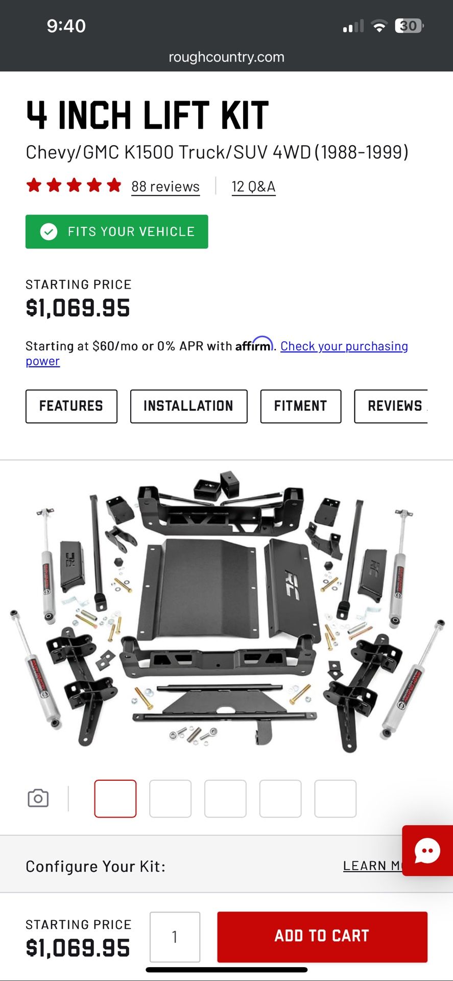 1988 To 1999 Chevy GMC  Lift Kit Suspension