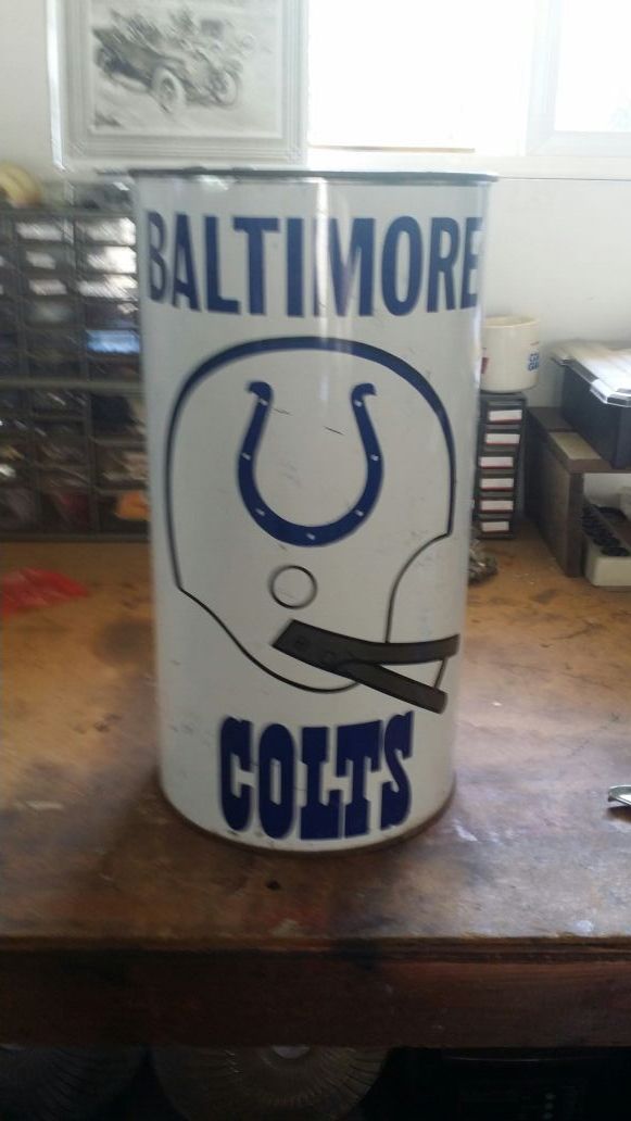 Baltimore Colts trash can from 70s