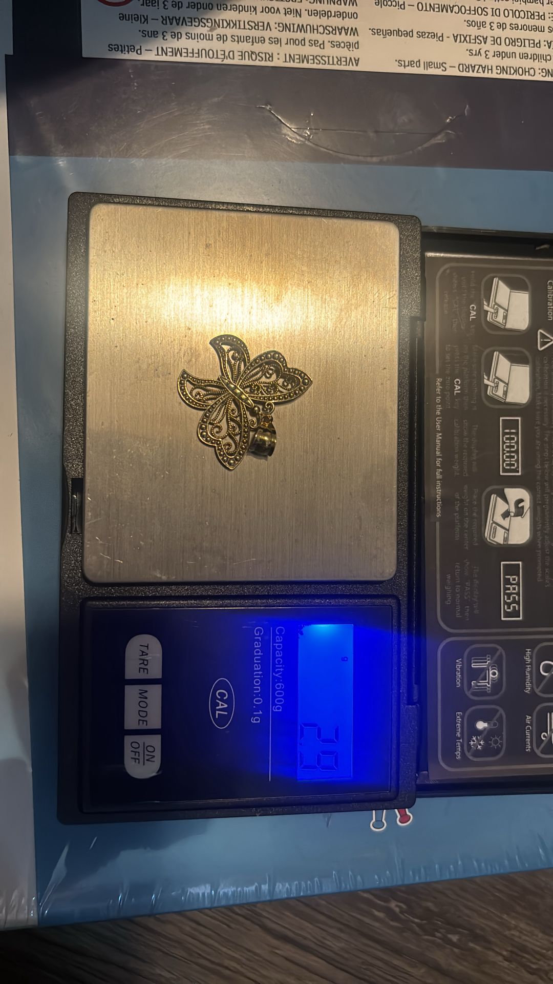 14k gold butterfly pendant