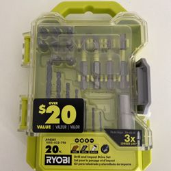 Ryobi Drill & Impact Drive Set 20pc Bit Set A98201