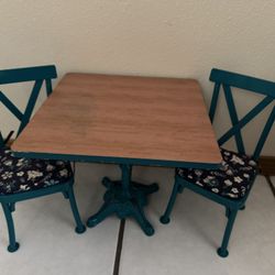 Retired; American Girl Doll; Teatime Table & Chairs Set
