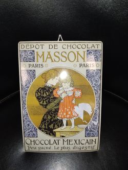 Chocolat Masson/Mexicain Reproduction Metal Postcard Advertisement 8" x "6