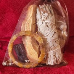 Palo Santo ,Sage, Tourmaline And Citrine Bracelet 