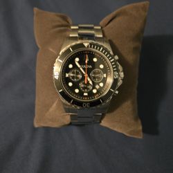 Bulova men’s watch (black face + stainless steel band)