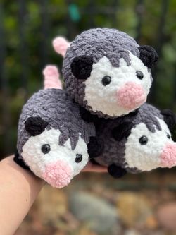 Crochet Opossum plushies 🧶 handmade 🧶 stuffie