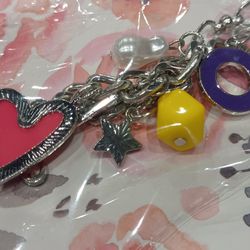 NEW paparazzi long necklace & earrings Living in Charm pink heart orange flower white purple yellow charms