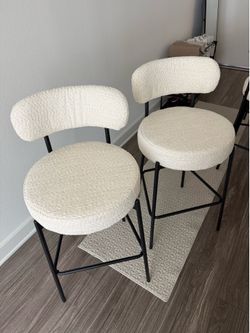 Boucle Counter Height Bar Stools 28 in.