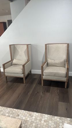 Pair of High-Back Accent Chairs