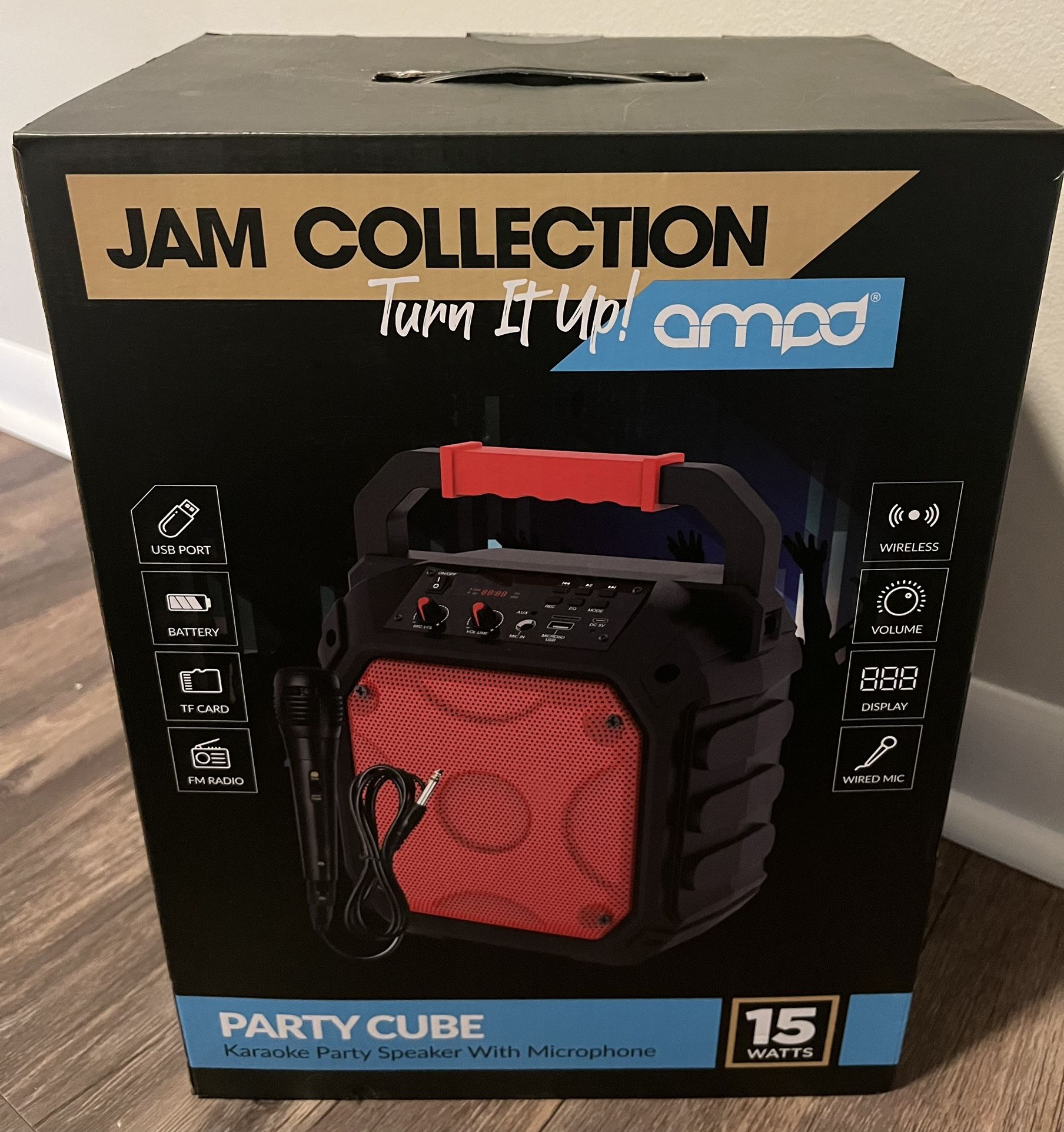 Jam Collection Party Cube Karaoke Speaker With Microphone