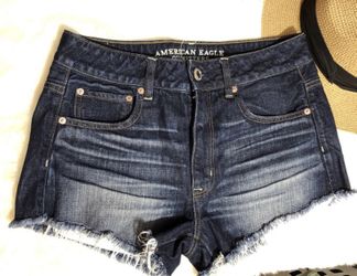 American Eagle Women’s Dark BlueDenim Hi-Rise Festival Shorts Size 6 New No Tags