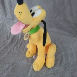 Disney Theme Parks PLUTO Dog Tag If Found Return to Mickey 10” Plush
