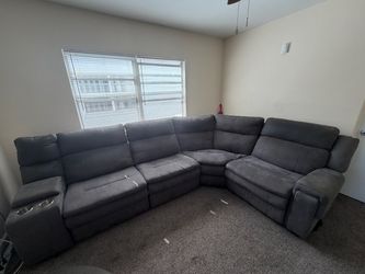 6 Piece Sectional and 3 Piece Glass Table Set