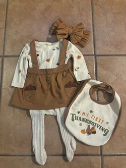 Baby Girl My First Thanksgiving Outfit Set