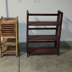 Real Wood Bamboo Shelf And Storage Side Table