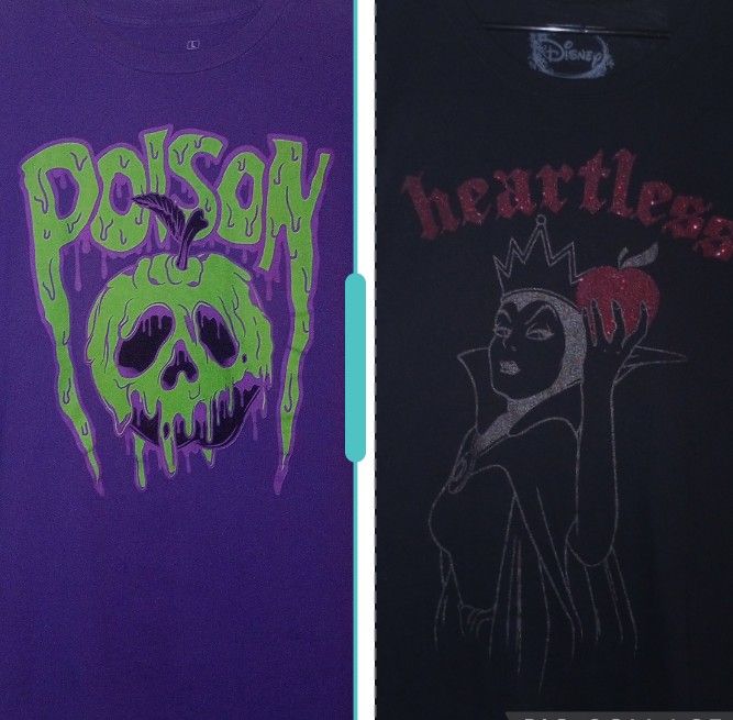Disney Heartless Queen Of Snow White & Poison Apple T-shirts XL Beaded Charm Earrings Halloween