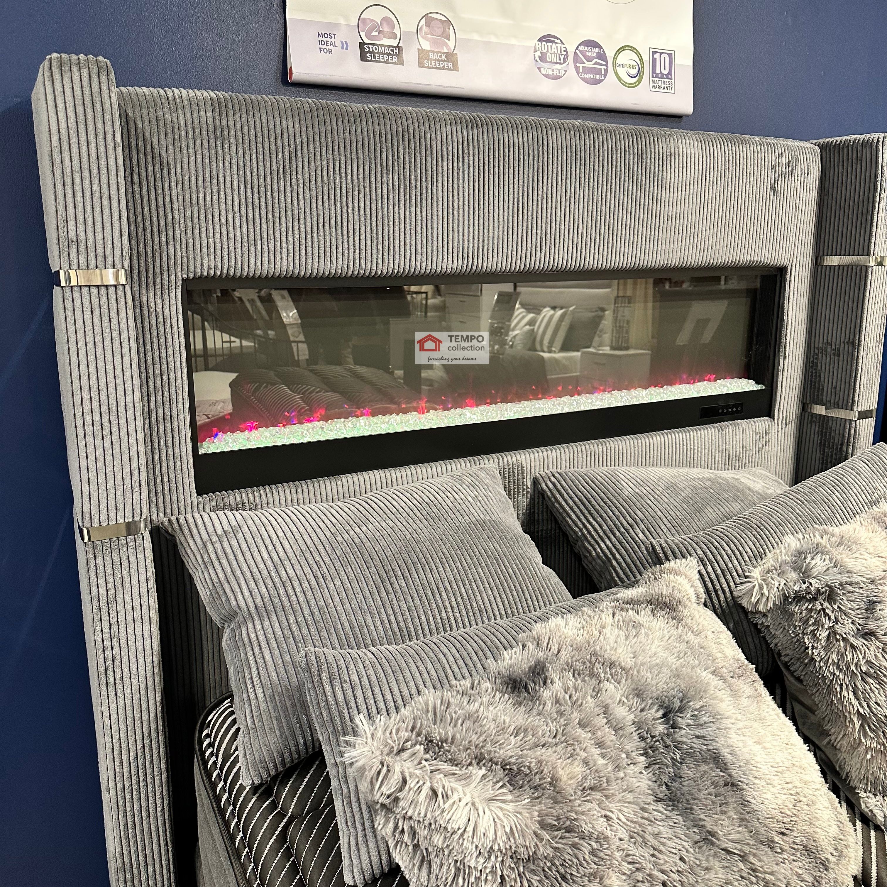 Queen Bed, Bedroom, Bed Frame BEIGE GRAY or BLACK