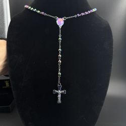 ✨ Multicolored Plated Stainless Steel Rosary – 30” Standard Length – Stunning & Durable ✨
