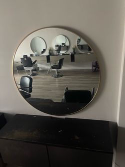 Large Round Wall Mirror Gold Frame
