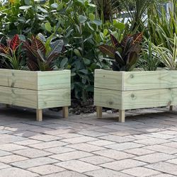 ☀️🦋 Outdoor Garden Bed Raised Planter Box Pine (MEASURES: 37”Lx13”Wx16”H) For Vegetables 🍅 Flowers 💐 Herbs 🌿 Shrubs Wooden Garden Bed
