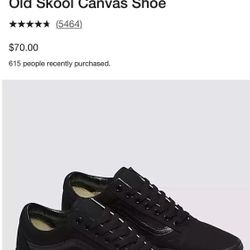 Men Vans, black , New , Size 9.5