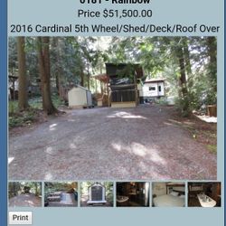 Forest River Cardinal 5th wheel set up in Tulalip, WA.