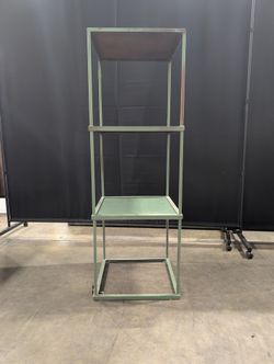 Sage Green Industrial Three-Tier Bookcase