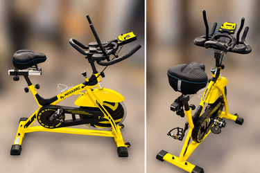 MAXKARE 44LB Flywheel Indoor Cycling Bike / Spin Bike – Yellow – Excellent Condition