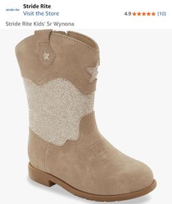 New with tags little girls Stride Rite taupe color cowboy boots size 3M
