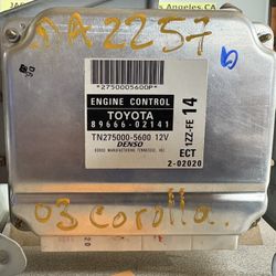 2003 Toyota Corolla Engine Computer Module Used 