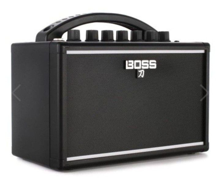 Boss Katana Mini Guitar Combo Amplifier Bundle with Roland Instrument Cable and Boss Picks