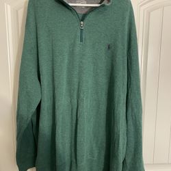 Polo Ralph Lauren Performance Men’s XXL 1/4 Zip Green Fleece Pullover Sweater