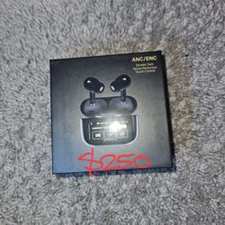 MSRP: $250 Black ANC/ENC Wireless Earbuds Bluetooth Headphones with LED Display *NOT APPLE*