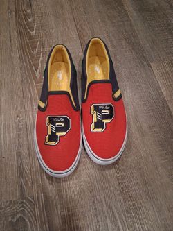Boys size 3 1/2  Polo slide on tennis shoes and Large boy shorts