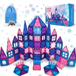 New! 111 pcs Magnetic Tiles - 3D Diamond Building Blocks, STEM Educational Toys for Kids, Perfect for Pretend Play, Birthday Gifts for 3-8 Year Old Gi