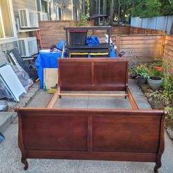 Real OakWood Sleigh BedFrame