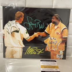 Larry Bird & Magic Johnson Double Signed Autographed 8x10 Photo With COA 