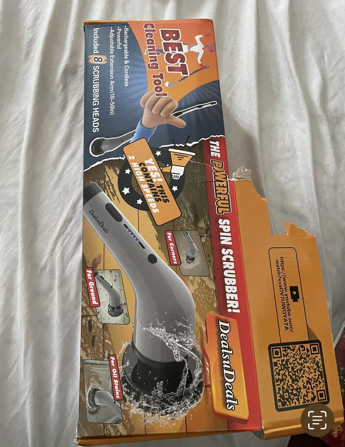 Electric Spin Scrubber, Rechargeable Scrubber Cleaning Brush with Adapter & 8 Replacement Heads, Cordless Shower Power Scrubber with 2 Adjustable Spee