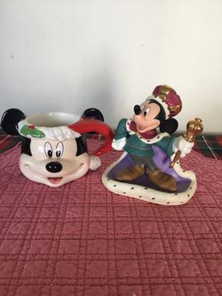 Disney Mickey Mouse Prince & The Pauper Figurine Christmas Mug Santa