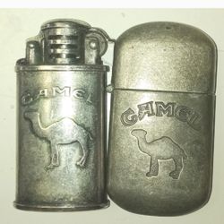 2pcs. Vintage Camel Oil Lighters 