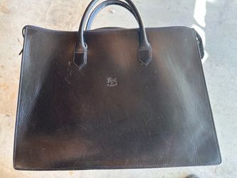 Authentic Il Bisonte Black Leather Briefcase – Made in Italy (Excellent Cond.)