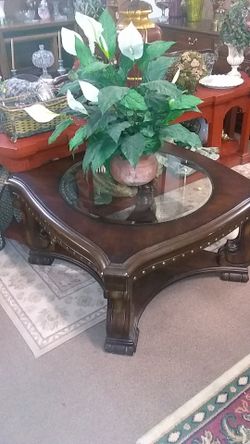 Wooden Glass Coffee Table
